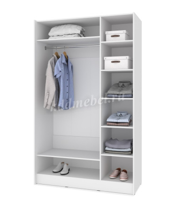 Шкаф-купе Браун Б642 1400 с зеркалом (Белый) 