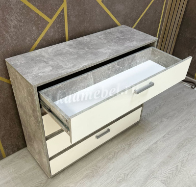 Комод Денвер 4 ящика КМ 01 (Ателье светлое/Белый)