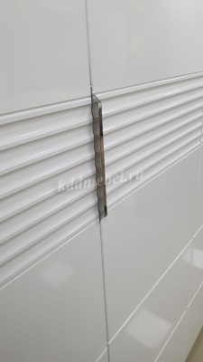 Шкаф Джулия 4-х дверный с порталом (Дуб крафт серый/Белый глянец)