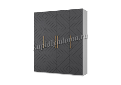 Шкаф 4-х створчатый Копенгаген (Белый/Серый графит)