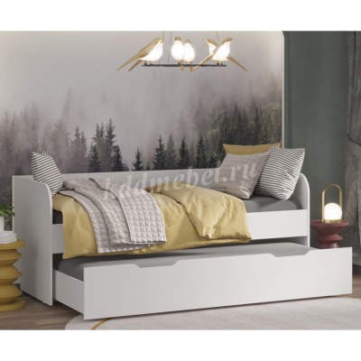 Кровать с выдвижным спальным местом Зефир (Белый)