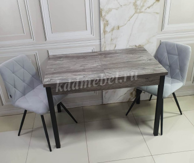 Стол обеденный Лофт-3 раздвижной (Сосна пасадена/Опоры черные)