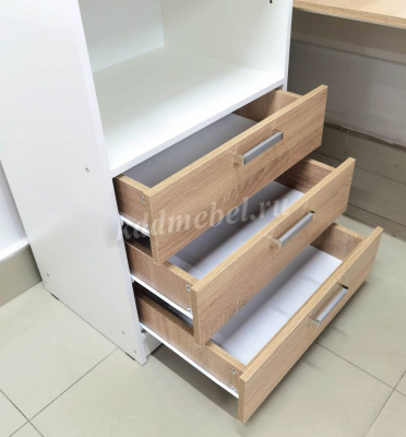 Стол компьютерный КС-04 (Белый/Дуб сонома) 