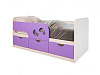 Кровать детская Минима Лего 0.8*1.86 (Дуб атланта/Лиловый сад)