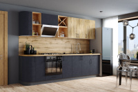 Тэкс кухня Кантри Бетон темный Дуб Канадский  прямая модули 720