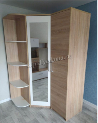 Шкаф угловой Аврора (Дуб Сонома/Белый)