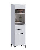 Пенал со стеклом Кимберли  (Белый/Белый глянец)