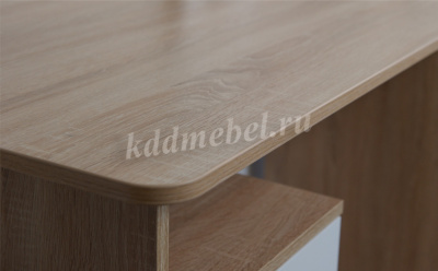 Стол письменный эргономик Гарвард 130 3 ящика левый (Дуб сонома/Белый)