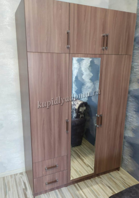 Шкаф БТС 3-х створчатый с ящиками (Ясень шимо)