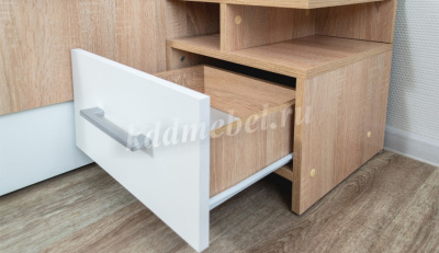 Тумба прикроватная Алёна 2 шт. (Дуб сонома/Белый)