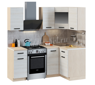 Кухня угловая 1,4*1,1 Алиса Loft комп №3 (Дуб сонома/Сосна белая)