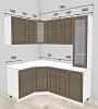 Кухня угловая Модена 1,35*1,85 МДФ (Дуб серый)