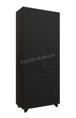 Шкаф 2-х створчатый Копенгаген (Венге/Черный матовый)