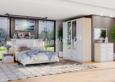 Стеллаж Милана угловой (Гаскон пайн/Белый лофт)