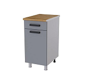 Шкаф нижний глубокий с 1 ящиком Г4Р1 кухня Кантри без столешницы (Белый/Карбон фарфор) 