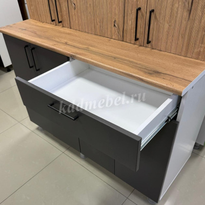 Кухня Кантри 1,2 (Дуб канадский/Карбон вулкан/Столешница Дуб вотан)