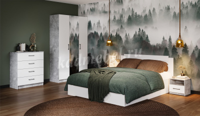 Тумба прикроватная Чикаго (2 шт) (Ателье светлый/Белый)