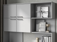 Компьютерный стол Брауни Левый прибл 2 Шиншилла серая