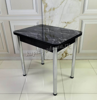 Стол обеденный Д29 раскладной (Черный мрамор/Венге)