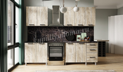 Кухня Нагано 2,0 (Дуб юкон/Столешница Мраморный берег)