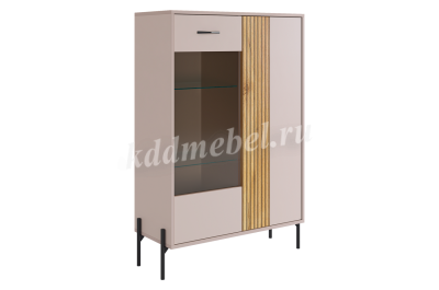 Комод со стеклом Доминика (Кашемир/Дуб крафт золотой)