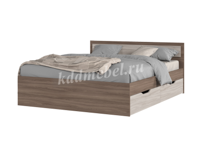 Кровать Гармония 1.6 с ящиками (Ясень шимо темный/Ясень шимо светлый)