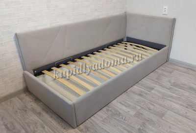 Тахта Квест 0.9 с подъемным механизмом (Галька велюр)