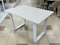 Стол обеденный раскладной Флинт-2 (Опора Белый муар/Столешница Калангут 933) (2 кат.)