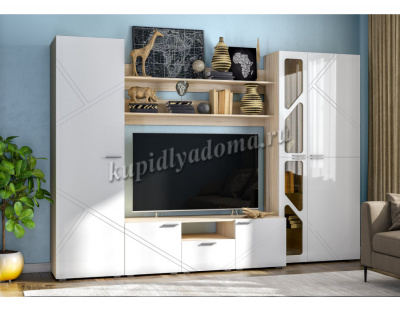 Гостиная Верона Люкс (Дуб сонома/Белый)