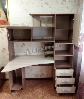 Стол компьютерный №6 (Ясень шимо темный/Ясень шимо светлый)