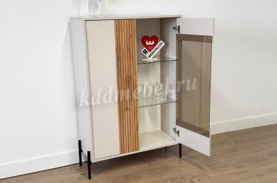 Комод со стеклом Доминика (Кашемир/Дуб крафт золотой)