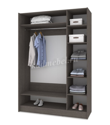 Шкаф-купе Браун Б662 1600 с зеркалом (Анкор темный/Анкор светлый) 