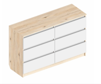 Эконом Комод 6 ящиков 1400 гаскон пайн белый лофт