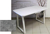 Стол обеденный раздвижной пластик Маэстро (Бетон слюда/Опоры белые)