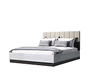 Кровать Адель 1.6 с подъемным механизмом и мягкой спинкой (Дуб венге/Сосна лоредо)