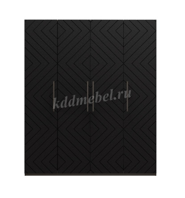 Шкаф 4-х створчатый Копенгаген (Венге/Черный матовый)