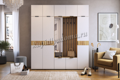 Прихожая Бери К-1 (Дуб крафт золотой/Белое дерево)