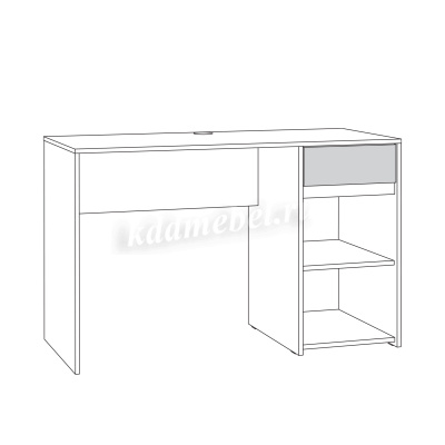 Стол письменный Торонто 12.149 (Белый шагрень/Стальной серый)