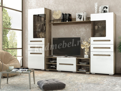 Тумба Наоми ТБ-17 (Дуб каньон/Белый глянец) 