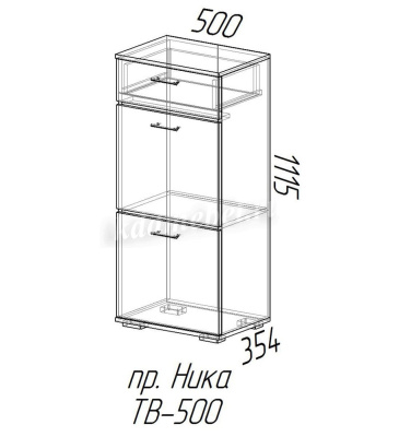Тумба высокая Ника ТВ500 (Белый)
