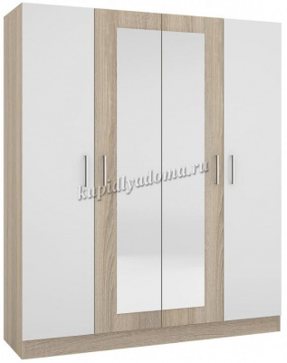 Шкаф 4-х дверный Уют (Дуб сонома/Белый)