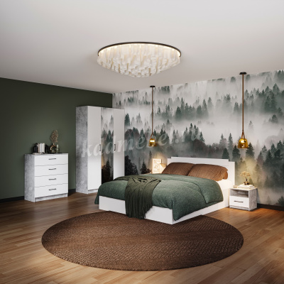 Тумба прикроватная Чикаго (2 шт) (Ателье светлый/Белый)