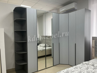 Шкаф угловой Вита (Темно-серый лофт/Силк маус серый)