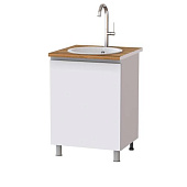 Шкаф нижний мойка П6М кухня Плейона без столешницы (Белый)