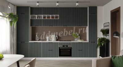 Пенал открытый торцевой ПТ215 кухня Кампео (Белый/Темно зеленый)