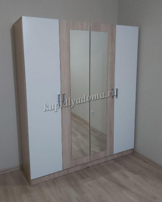 Шкаф 4-х дверный Уют (Дуб сонома/Белый)