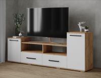 Парус-2 Тумба ТВ Дуб крафт золотой Белый древесные поры