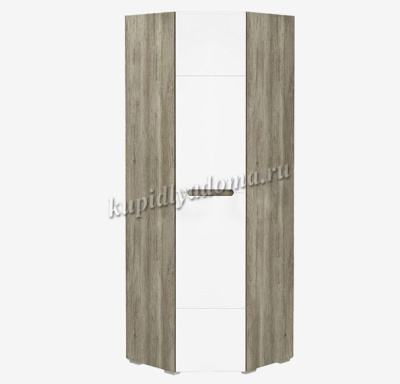 Шкаф угловой Наоми ШК-21 (Дуб каньон/Белый глянец) 