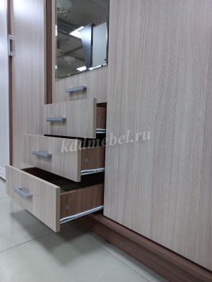 Шкаф-купе Лидер-3 (Ясень шимо темный/Ясень шимо светлый)