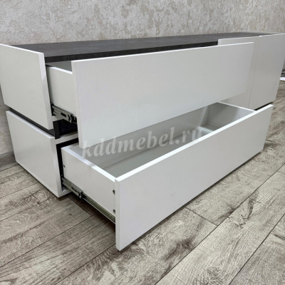 Тумба ТВ Аркон (Белый/Бетон темный)